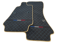 Floor Mats For Bugatti Chiron Alcantara Leather Gold Edition - AutoWin