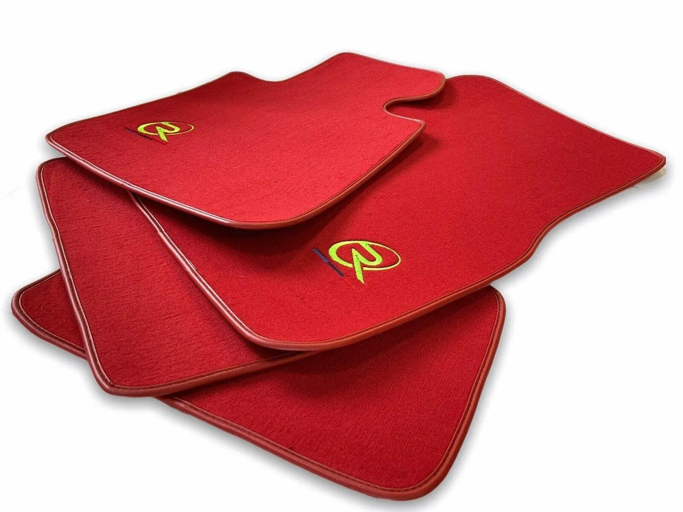 Red Floor Mats For BMW 3 Series E92 LCI ROVBUT Brand Tailored Set Perfect Fit Green SNIP Collection - AutoWin