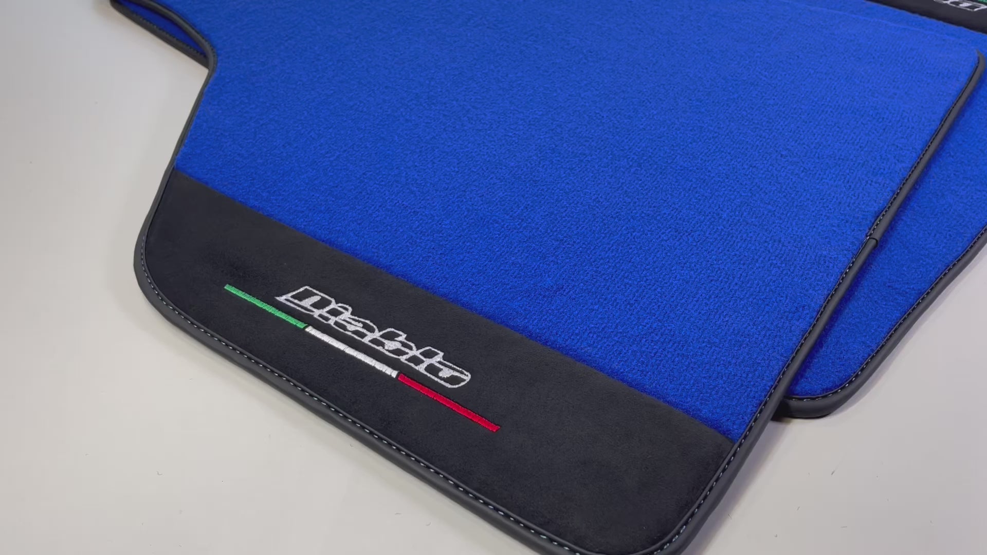 Alfombrillas Azules para Lamborghini Diablo 1990-2001 con Cuero Alcántara - AutoWin.EU