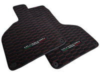Alcantara Floor Mats for Lamborghini Huracan Red Sewing - AutoWin