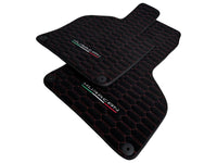 Alcantara Floor Mats for Lamborghini Huracan Red Sewing - AutoWin