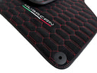 Alcantara Floor Mats for Lamborghini Huracan Red Sewing - AutoWin