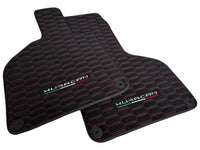 Alcantara Floor Mats for Lamborghini Huracan Red Sewing - AutoWin