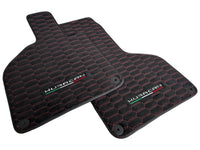 Alcantara Floor Mats for Lamborghini Huracan Red Sewing - AutoWin