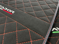 Alcantara Leather Floor Mats For Lamborghini Aventador | Red Stitching - AutoWin