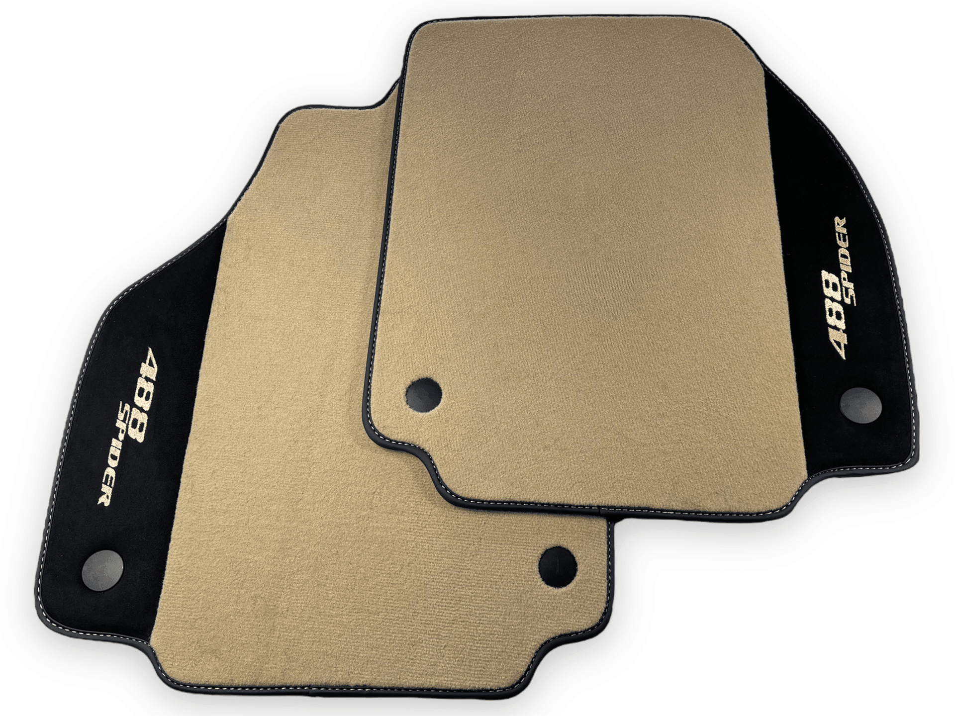 Beige Floor Mats For Ferrari 488 Spider 2015-2022 With Alcantara Leather - AutoWin