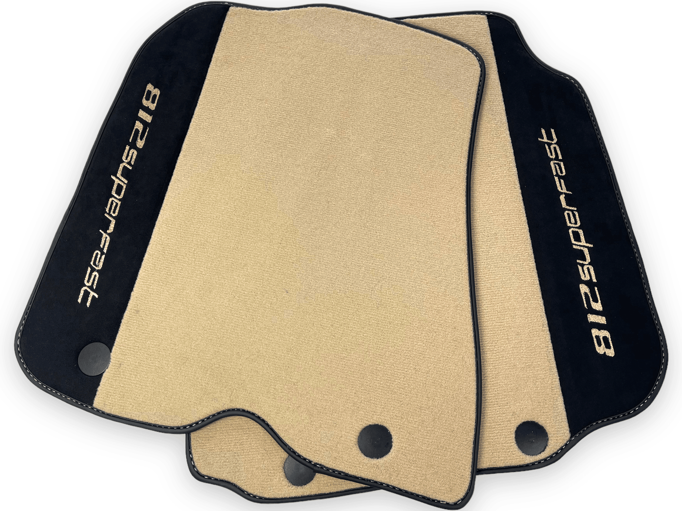 Beige Floor Mats For Ferrari 812 Superfast With Alcantara Leather - AutoWin