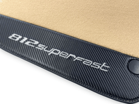 Beige Floor Mats For Ferrari 812 Superfast With Carbon Fiber Leather - AutoWin