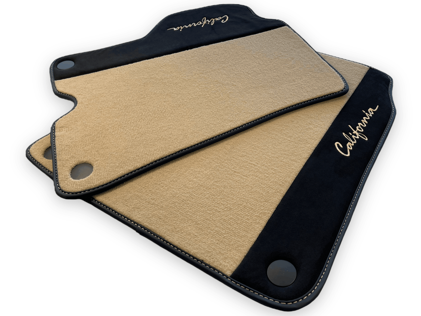 Beige Floor Mats For Ferrari California 2008-2014 With Alcantara - AutoWin