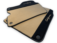 Beige Floor Mats For Ferrari California 2008-2014 With Alcantara - AutoWin