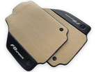 Beige Floor Mats For Ferrari F8 Spider 2019-2022 With Carbon Fiber Leather - AutoWin