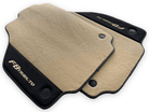 Beige Floor Mats For Ferrari F8 Tributo 2019-2022 With Alcantara Leather - AutoWin