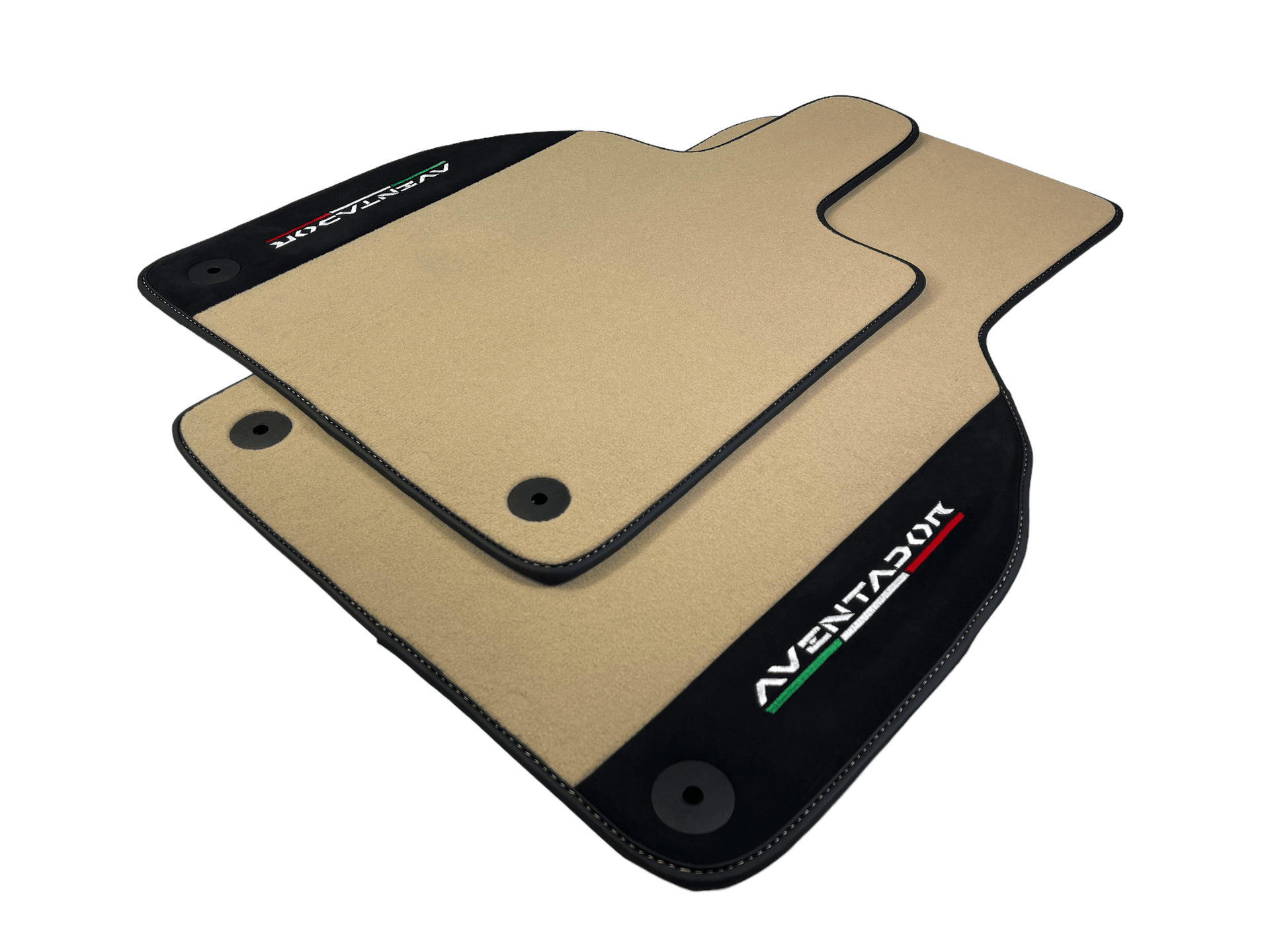 Beige Floor Mats for Lamborghini Aventador With Alcantara Leather - AutoWin