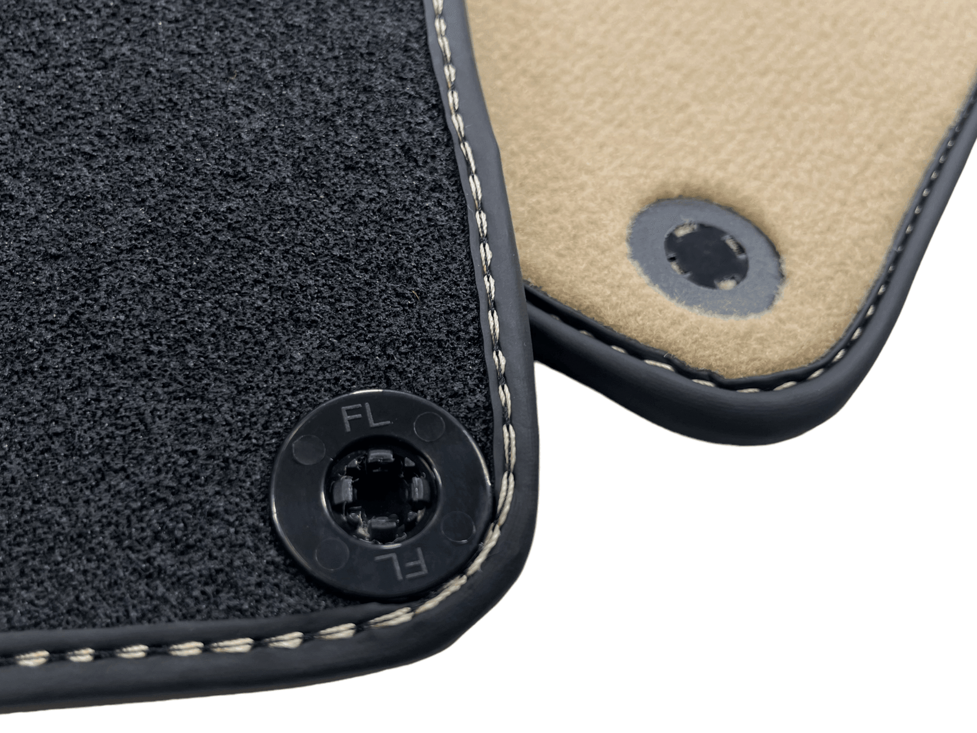 Beige Floor Mats for Lamborghini Gallardo With Alcantara Leather - AutoWin