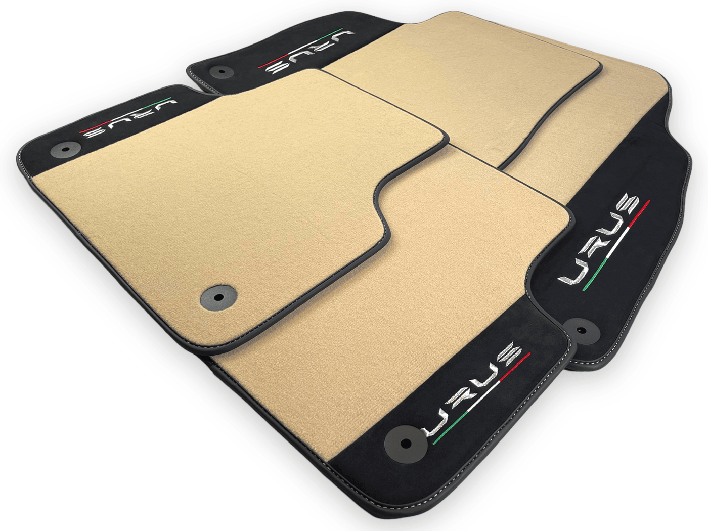 Beige Floor Mats For Lamborghini Urus With Alcantara Leather - AutoWin