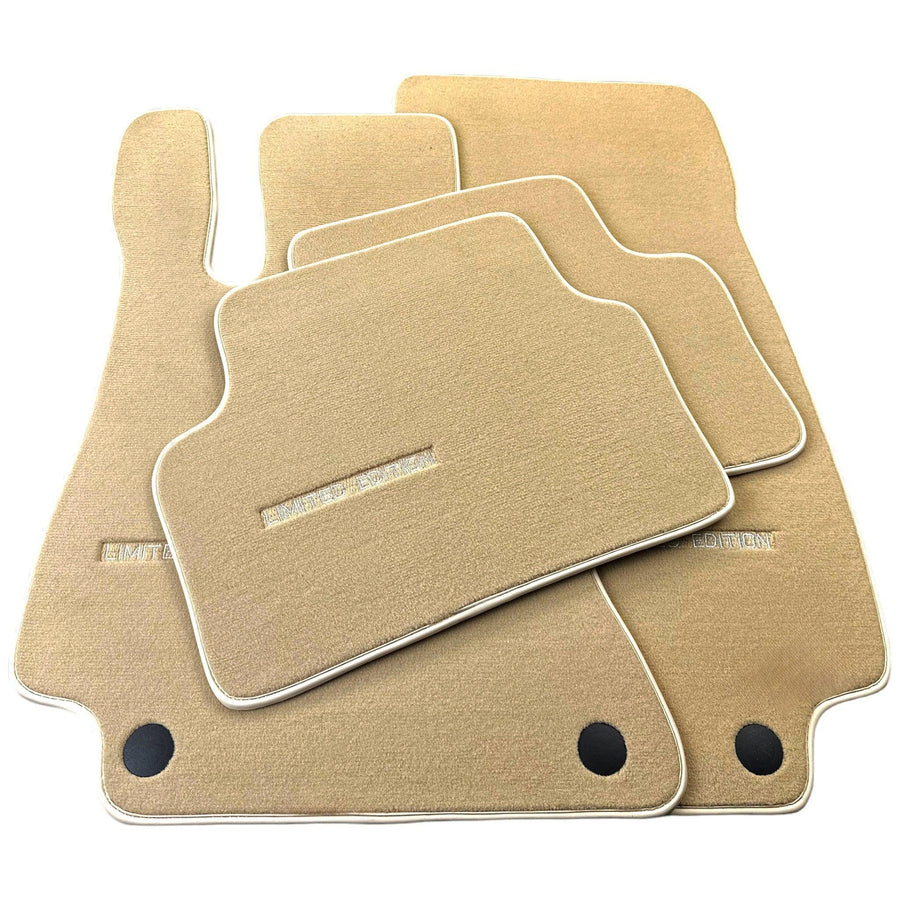 Beige Floor Mats For Mercedes Benz CLK-Class A209 Convertible (2003-2010) | Limited Edition - AutoWin