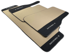 Beige Floor Mats For Tesla Model Y With Alcantara Leather - AutoWin
