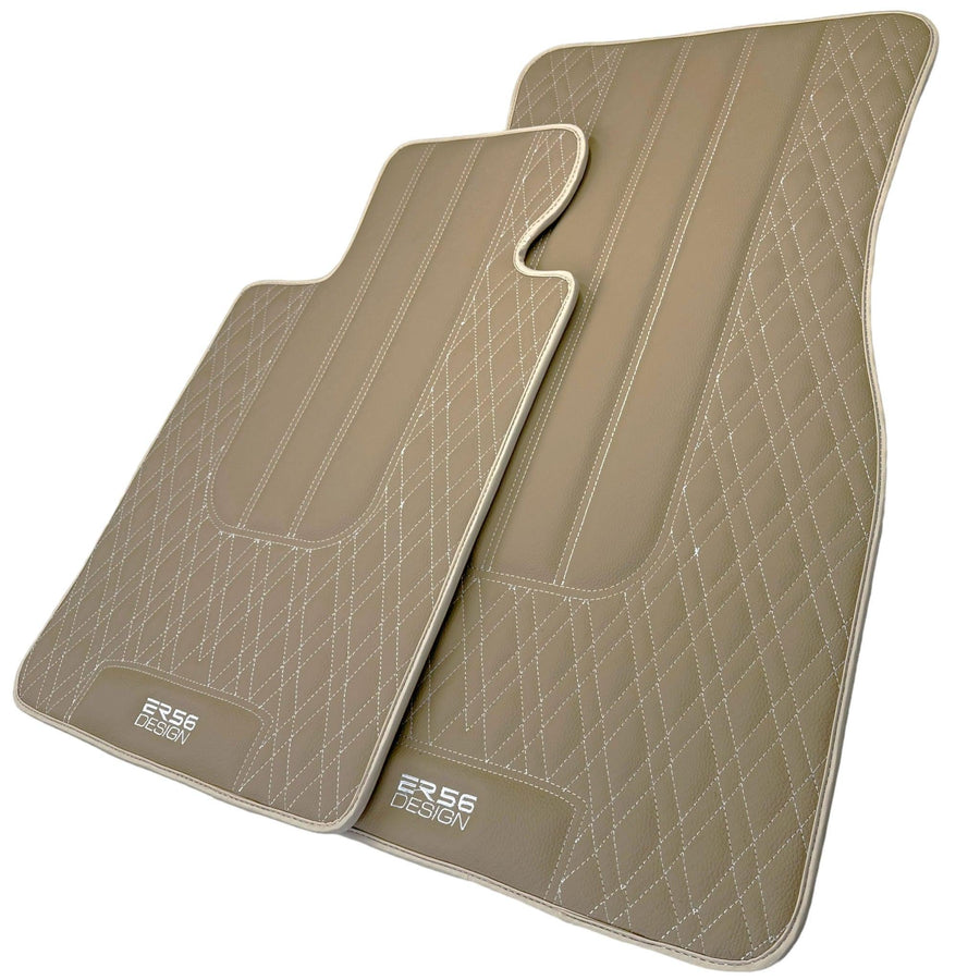 Beige Leather Floor Floor Mats For BMW 3 Series E93 Brand - AutoWin