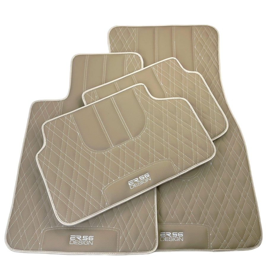 Beige Leather Floor Mats For BMW 3 Series E30 2-doors Coupe - AutoWin