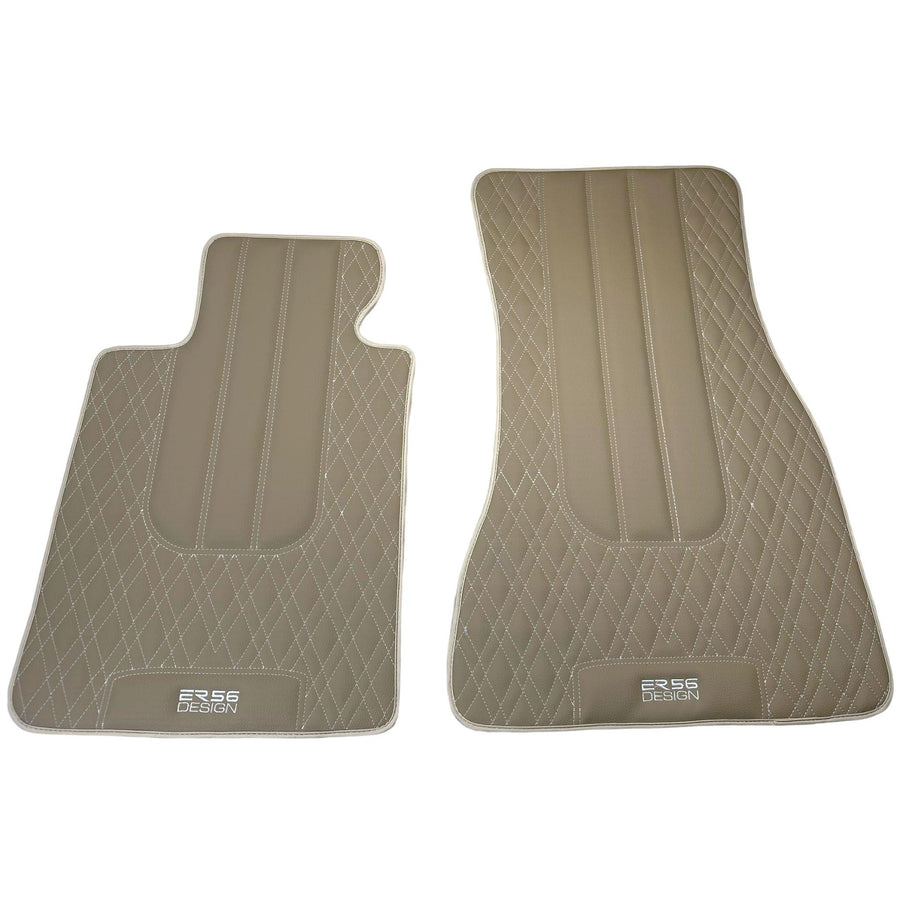 Beige Leather Floor Mats For BMW 3 Series E30 2-doors Coupe - AutoWin