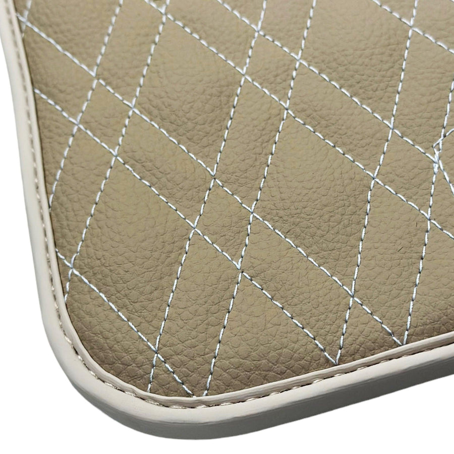 Beige Leather Floor Mats For BMW 4 Series G26 Gran Coupe - AutoWin