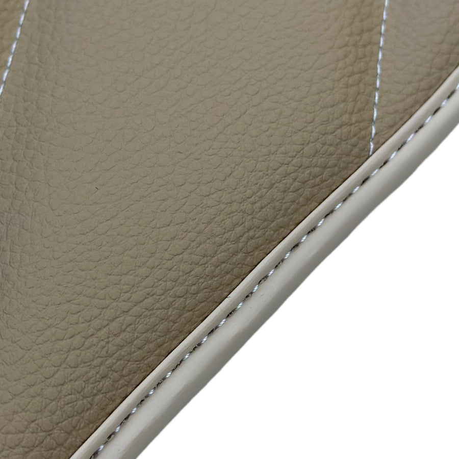 Beige Leather Floor Mats For Mercedes Benz CLK-Class A209 Convertible (2003-2010) | ER56 Design - AutoWin