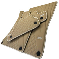 Beige Leather Floor Mats For Mercedes Benz CLK-Class C209 Coupe (2002-2009) | ER56 Design - AutoWin