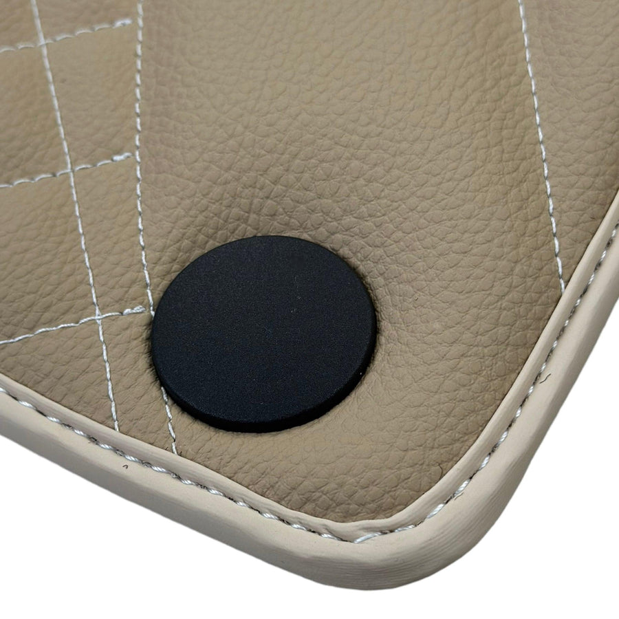 Beige Leather Floor Mats For Mercedes Benz EQE-Class V295 (2022-2023) | ER56 Design - AutoWin