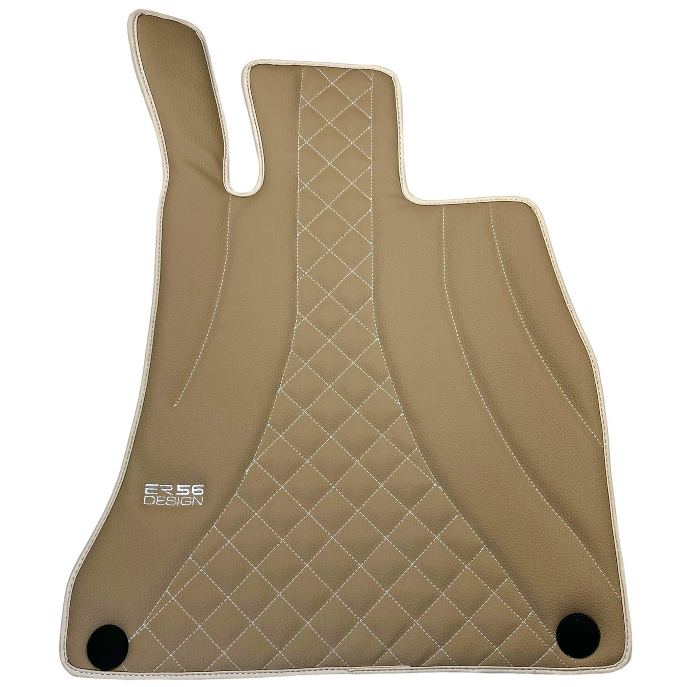 Beige Leather Floor Mats For Mercedes Benz M-Class W166 (2011-2015) | ER56 Design - AutoWin