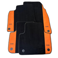 Black Floor Mats for A6 - C8 Avant (2018-2023) With Orange Alcantara | ER56 Design - AutoWin