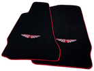 Black Floor Mats For Aston Martin V8 Vantage (2005–2023) Red Trim - AutoWin
