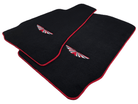 Black Floor Mats For Aston Martin V8 Vantage (2005–2023) Red Trim - AutoWin