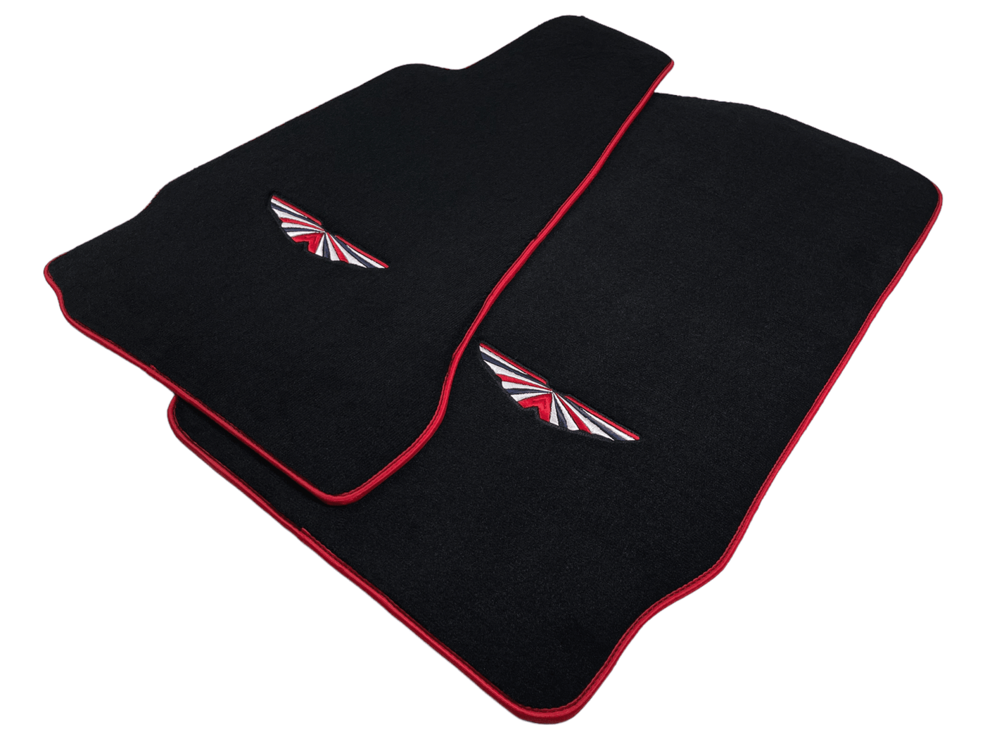 Black Floor Mats For Aston Martin V8 Vantage (2005–2023) Red Trim - AutoWin