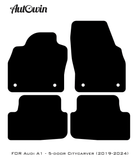 Black Floor Mats for Audi A1 - 5-door Citycarver (2019-2024) | Fighter Jet Edition - AutoWin
