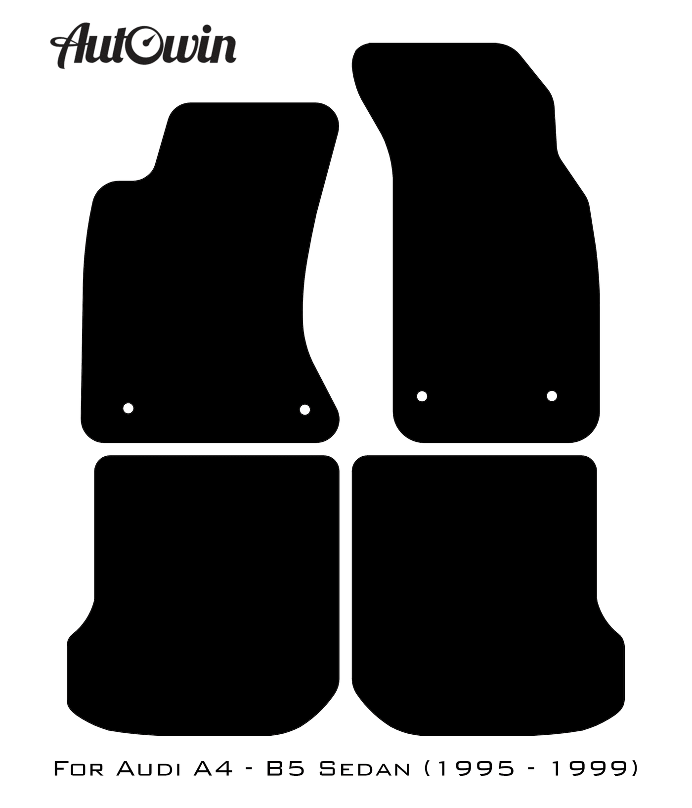 Black Floor Mats for Audi A4 - B5 Sedan (1995 - 1999) | Fighter Jet Edition - AutoWin