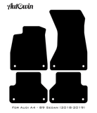 Black Floor Mats for Audi A4 - B9 Sedan (2018-2019) | Fighter Jet Edition - AutoWin