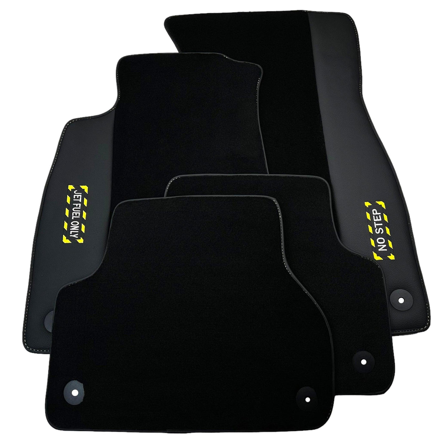 Black Floor Mats for Audi A4 - B9 Sedan (2019-2023) | Fighter Jet Edition - AutoWin