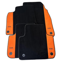 Black Floor Mats for Audi A5 - 8T3 Coupe (2007-2016) With Orange Alcantara | ER56 Design - AutoWin