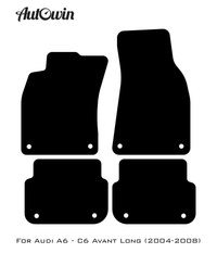 Black Floor Mats for Audi A6 - C6 Avant Long (2004-2008) | Fighter Jet Edition - AutoWin
