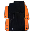 Black Floor Mats for Audi A6 - C6 Sedan Long (2004-2008) With Orange Alcantara | ER56 Design - AutoWin