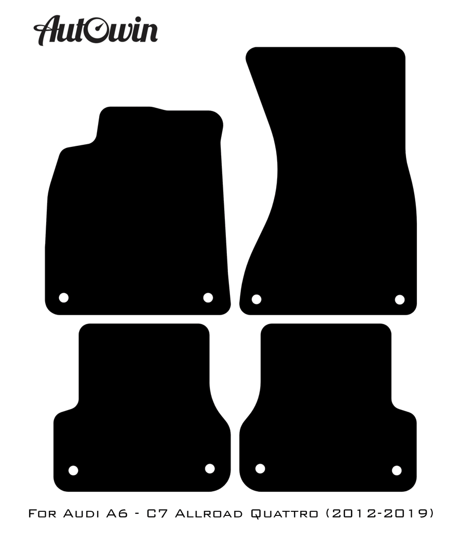 Black Floor Mats for Audi A6 - C7 Allroad Quattro (2012-2019) | No Steps - AutoWin
