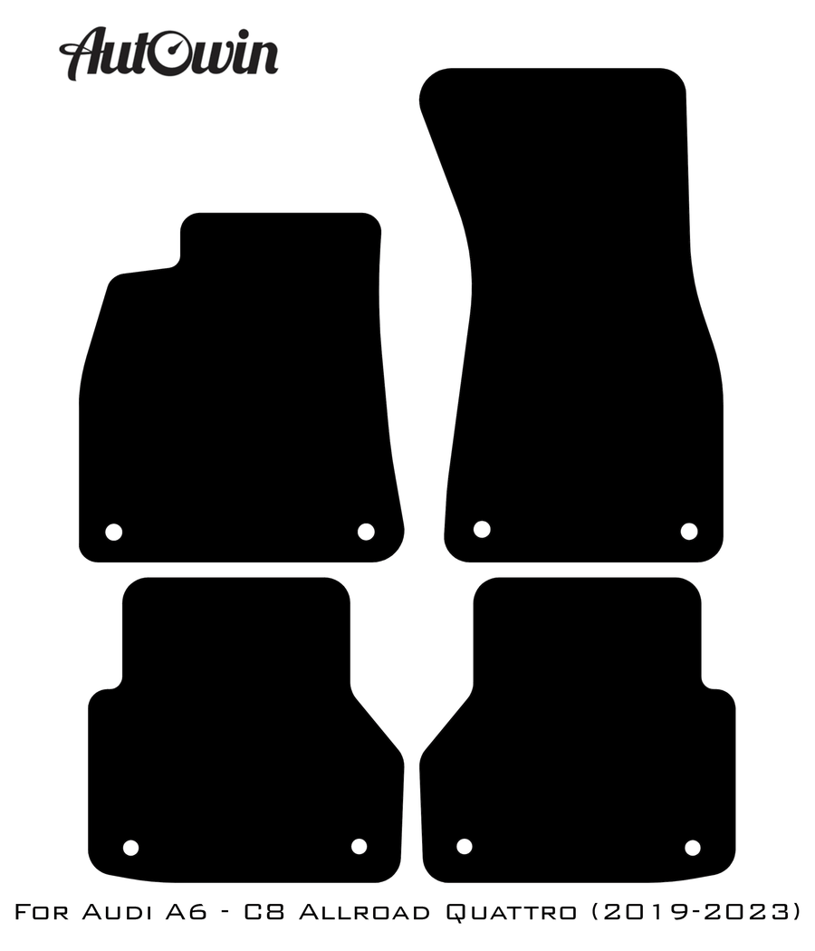 Black Floor Mats for Audi A6 - C8 Allroad Quattro (2019-2023) | No Steps - AutoWin