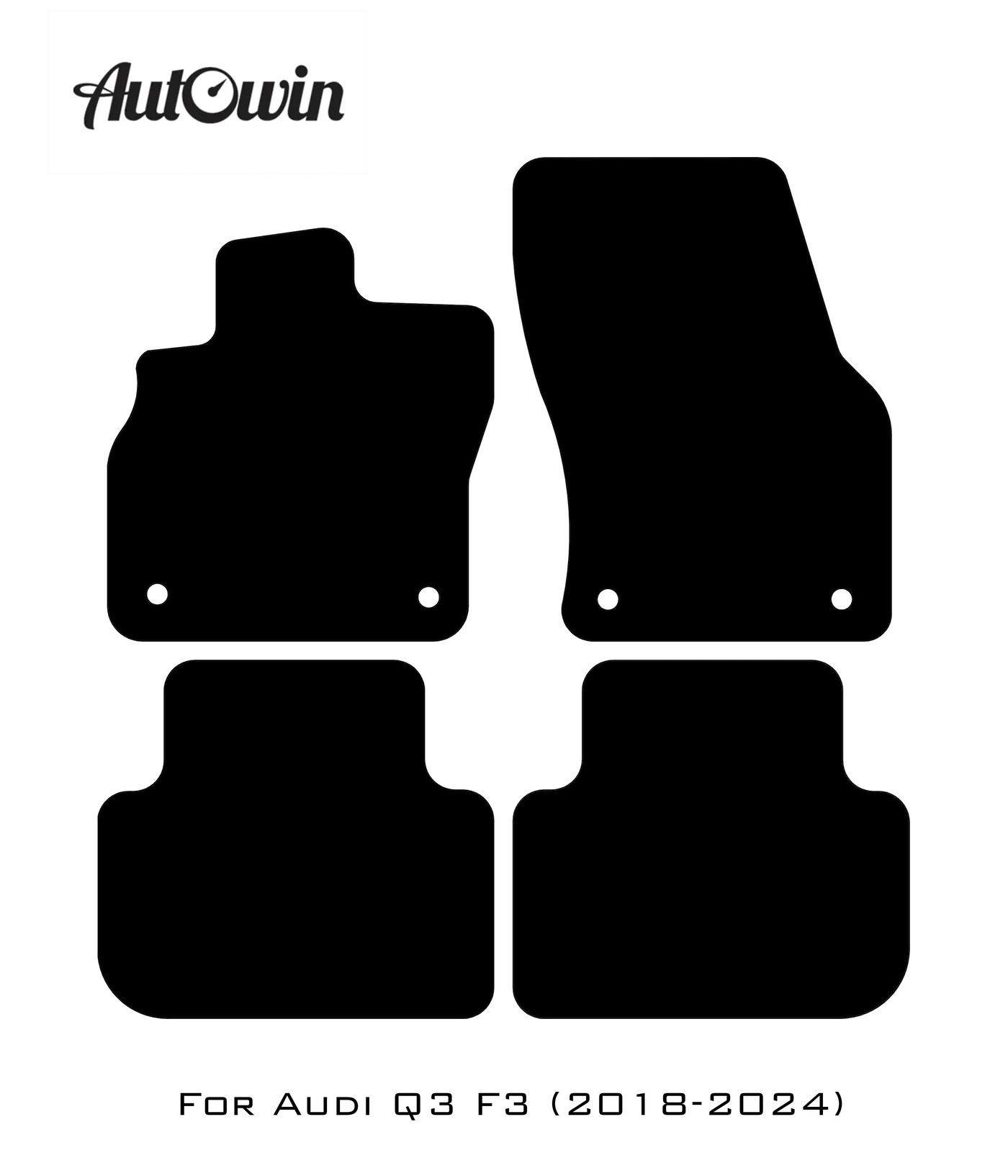 Black Floor Mats for Audi Q3 F3 (2018-2024) | Fighter Jet Edition - AutoWin