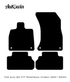Black Floor Mats for Audi Q5 FYT Sportback Hybrid (2021-2024) | Fighter Jet Edition - AutoWin