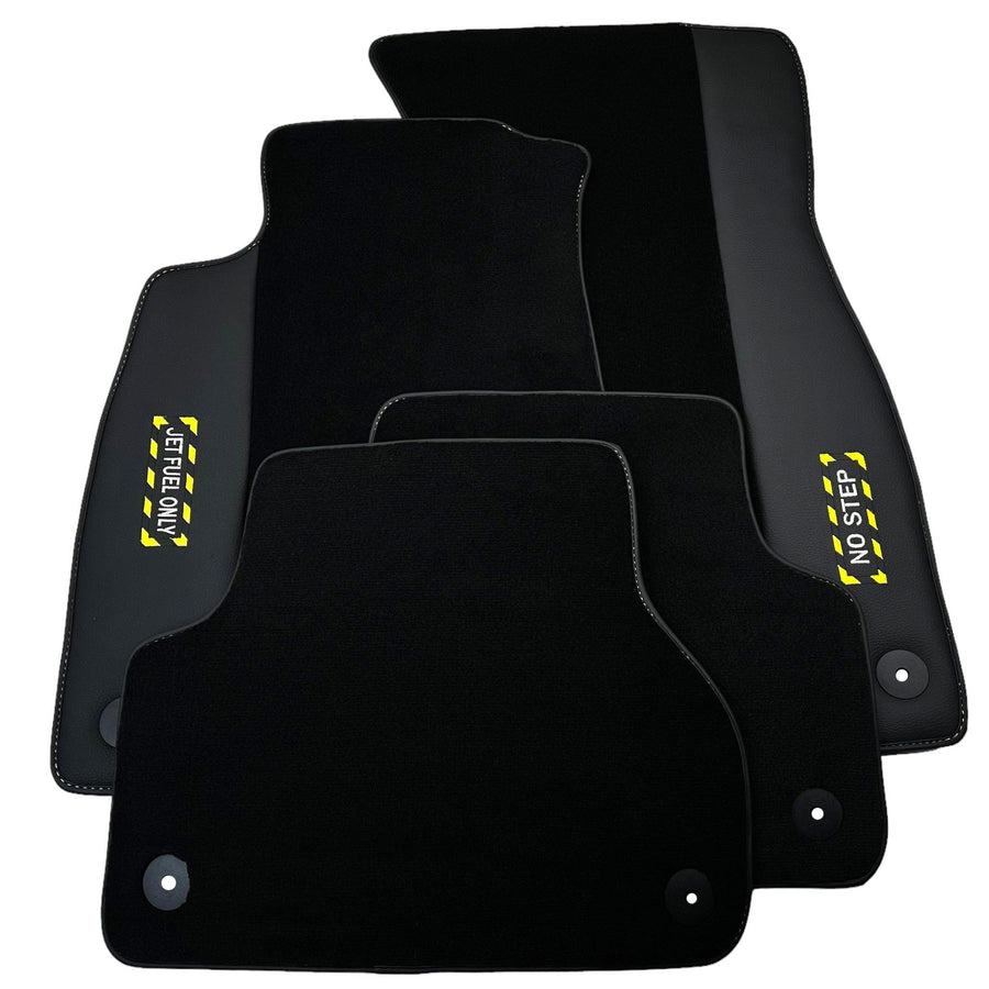 Black Floor Mats for Audi Q5 FYT Sportback Hybrid (2021-2024) | Fighter Jet Edition - AutoWin