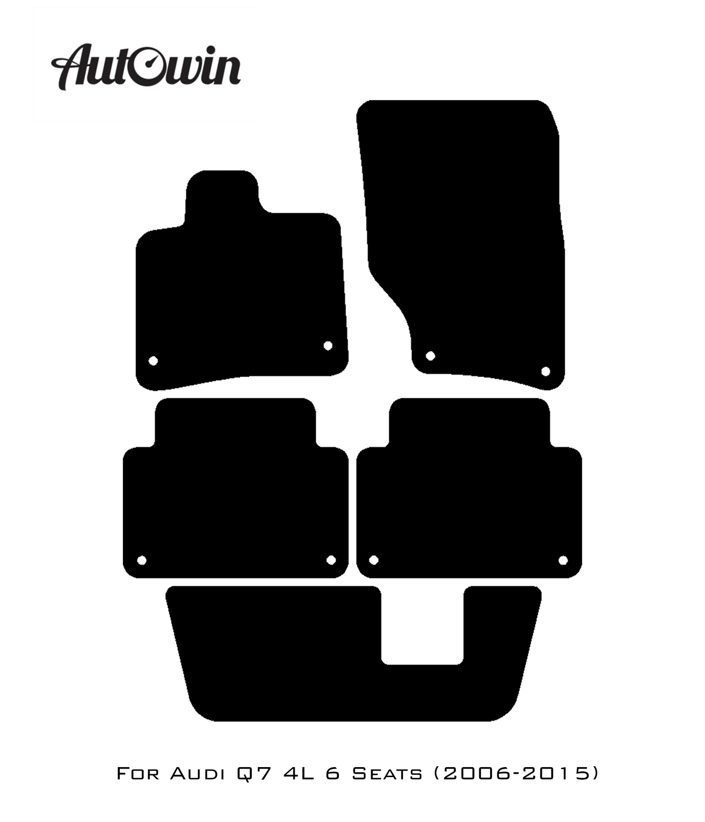 Black Floor Mats for Audi Q7 4L (2006-2015) With Orange Alcantara | ER56 Design - AutoWin