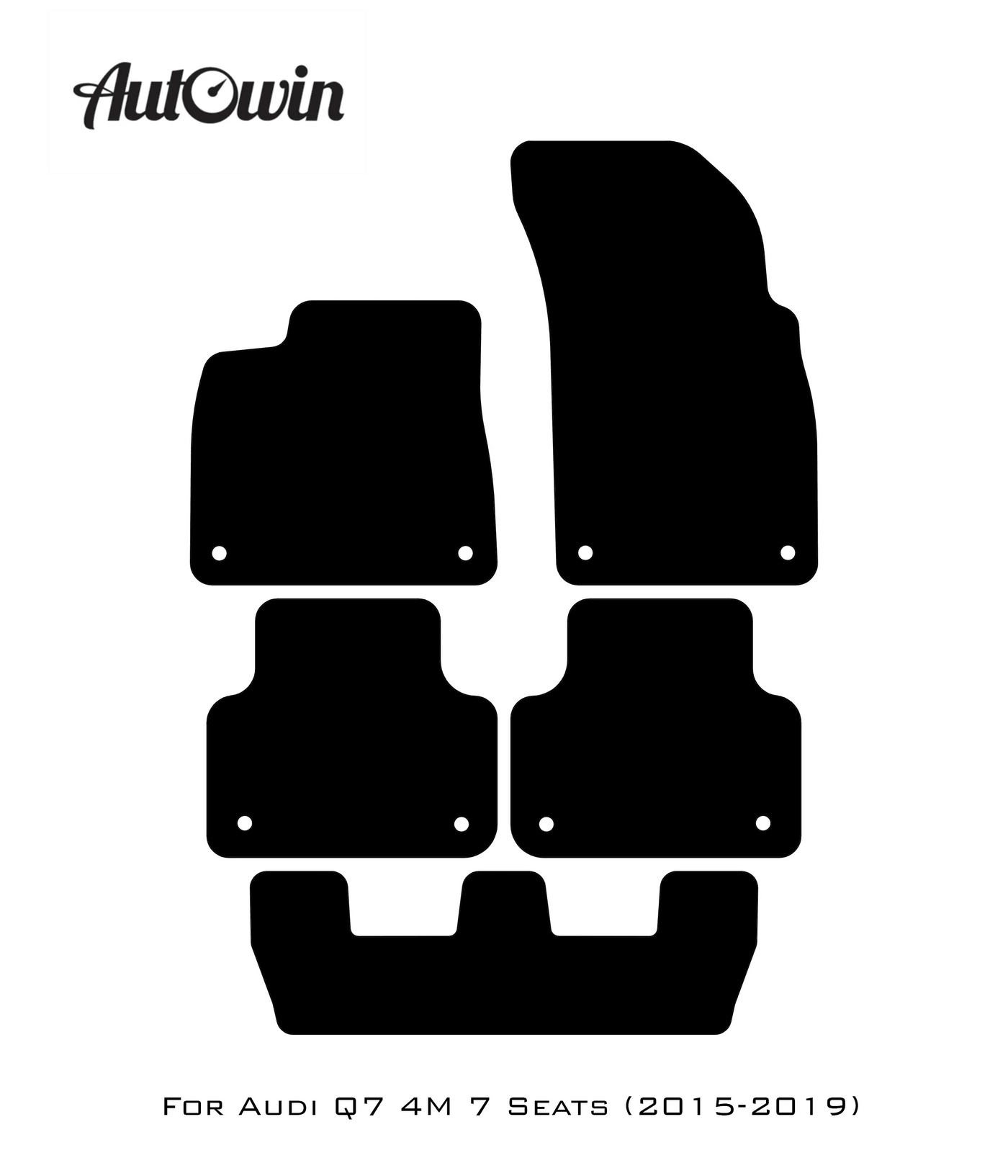 Black Floor Mats for Audi Q7 4M (2015-2019) | Fighter Jet Edition - AutoWin