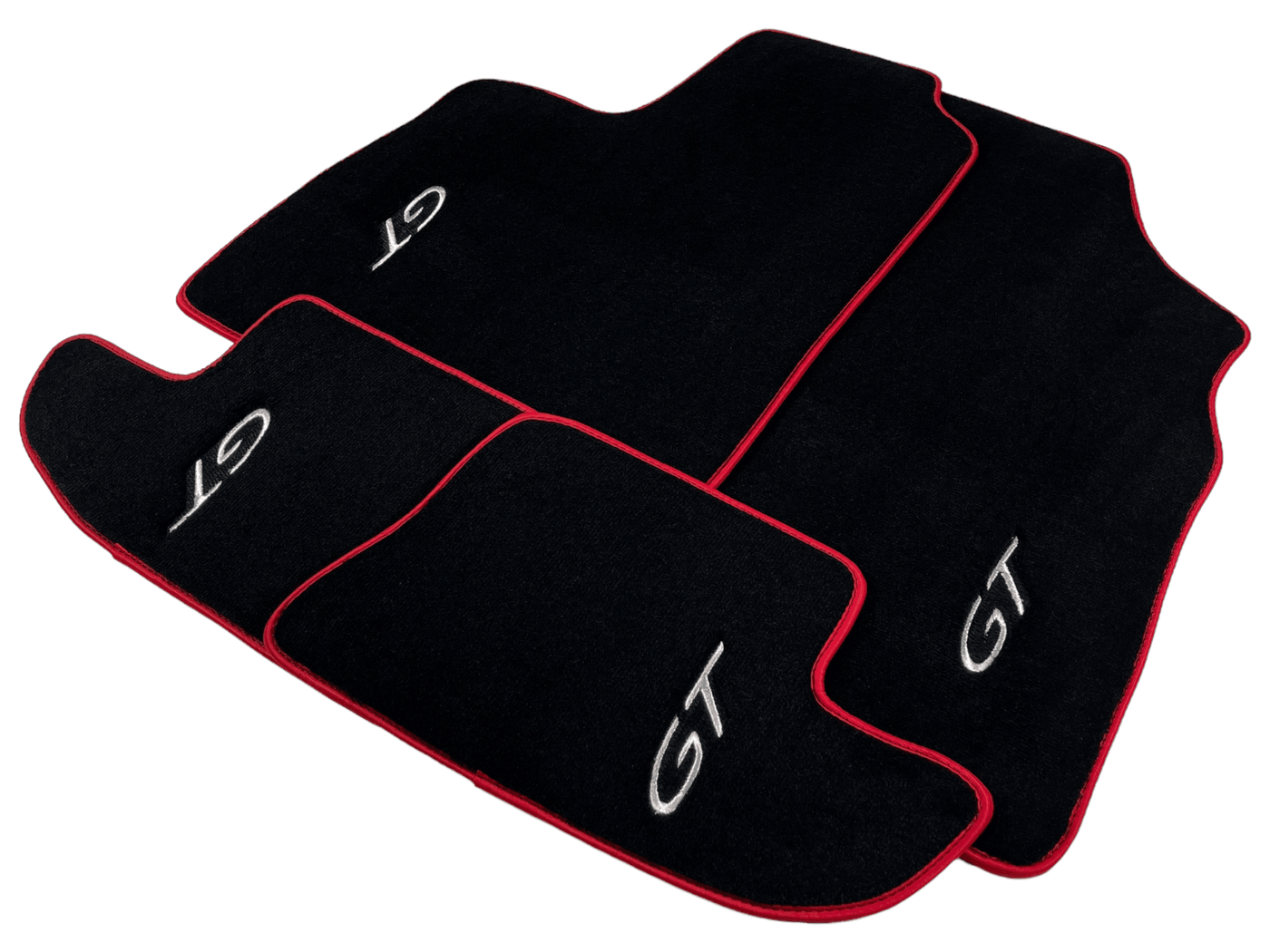 Black Floor Mats For Bentley Continental GT 2003–2011 With Red Trim - AutoWin