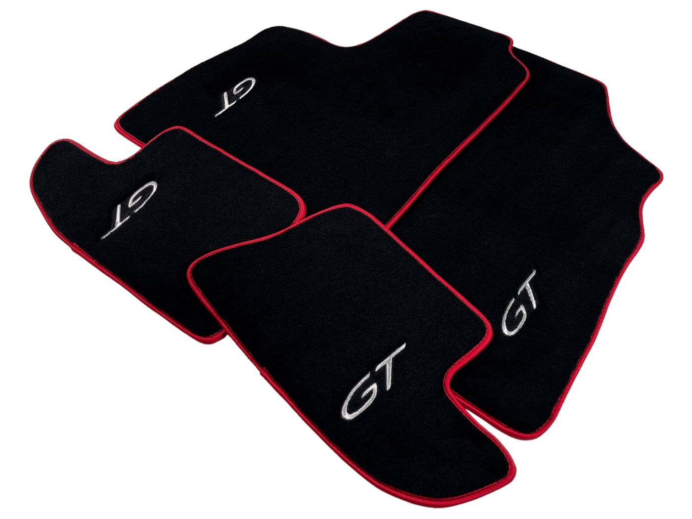 Black Floor Mats For Bentley Continental GT 2003–2011 With Red Trim - AutoWin