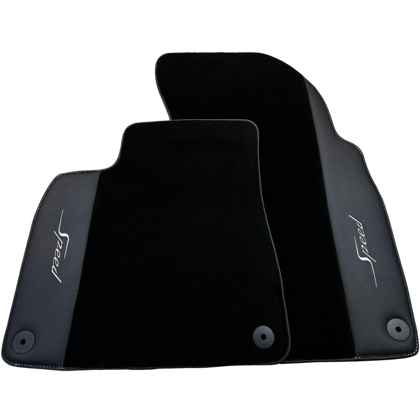 Black Floor Mats For Bentley Flying Spur (2013-2019) with Leather - AutoWin